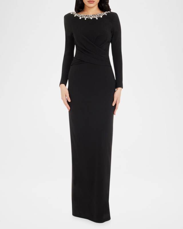 Anne Crystal-Embellished Column Gown